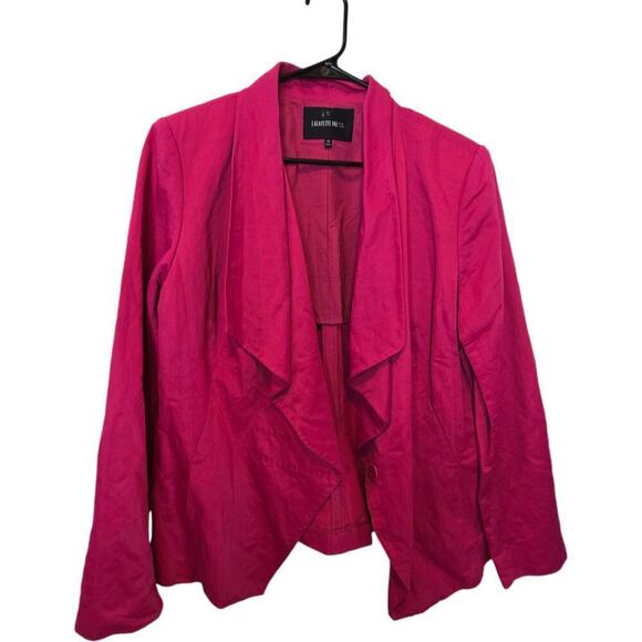 Lafayette 148 New York size 14 Hot Pink Asymmetrical Jacket Blazer xl - Picture 2 of 11
